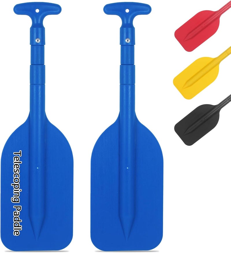 DEDU Boat Paddle Telescoping 2 Pack, Boat Oars Collapsible Emergency Paddle 21"-43" Adjustable, Telescoping Canoe Paddle Aluminum Shaft Anti Slip for Kids and Adults - Image 1